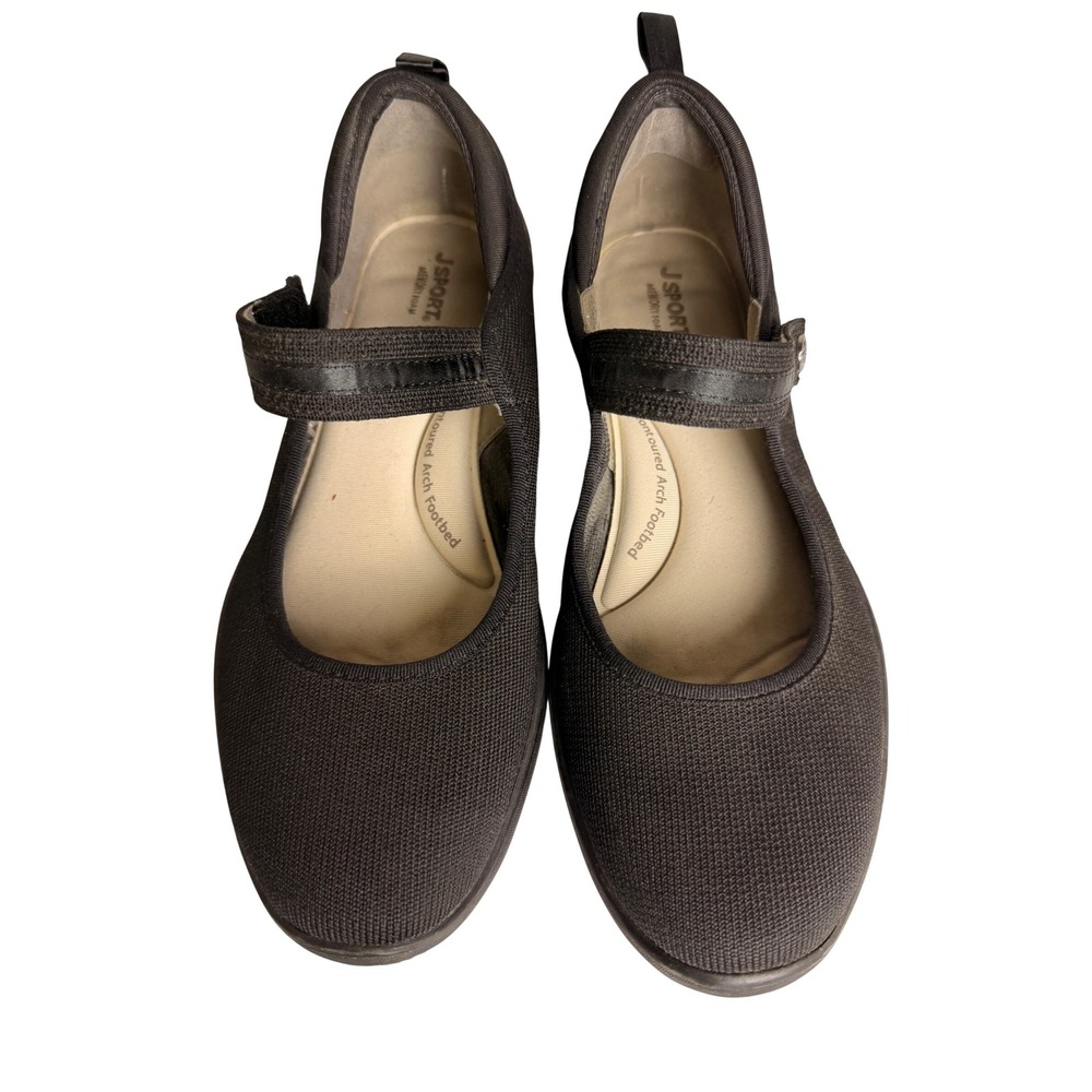J Sport Jambu Melody Black Mary Jane Flat Memory Foam Women Comfort Shoes Sz 10M